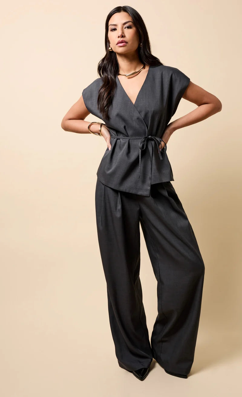Aria Wrap Waistcoat (Grey)