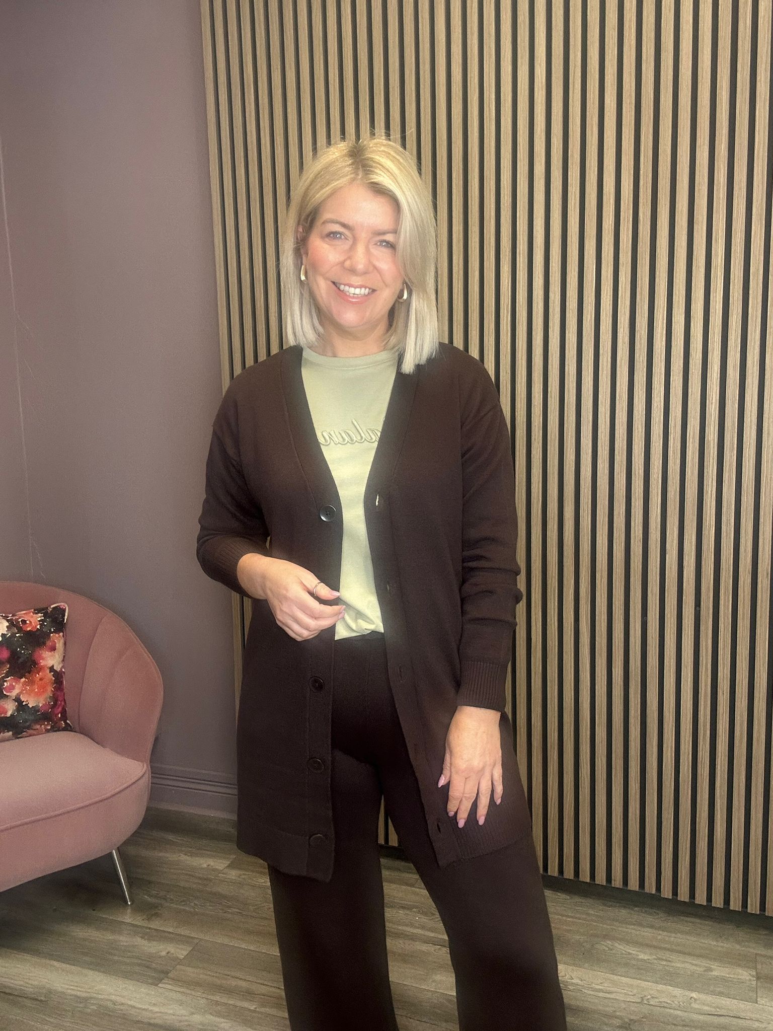 Piper Long Cardigan (Coffee Bean)