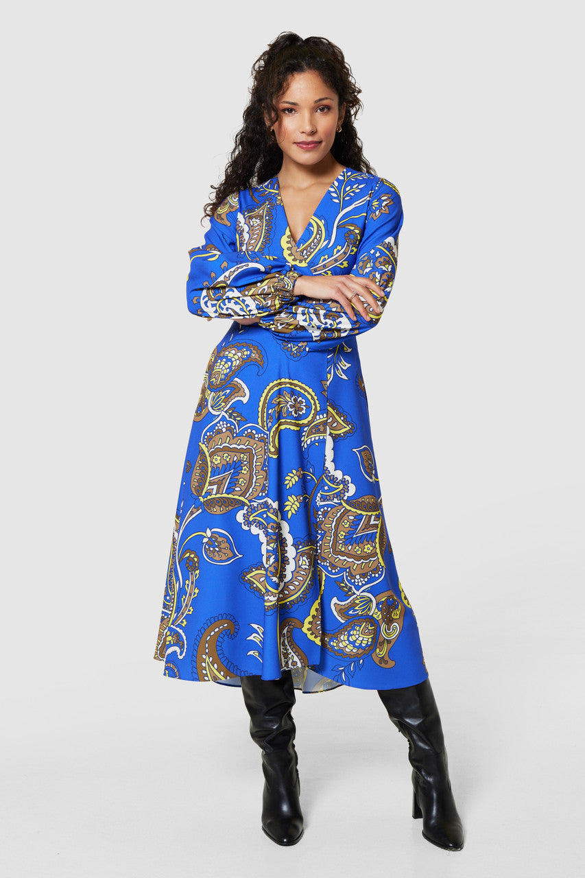 Hayleigh High Low Wrap Dress (Royal Blue)