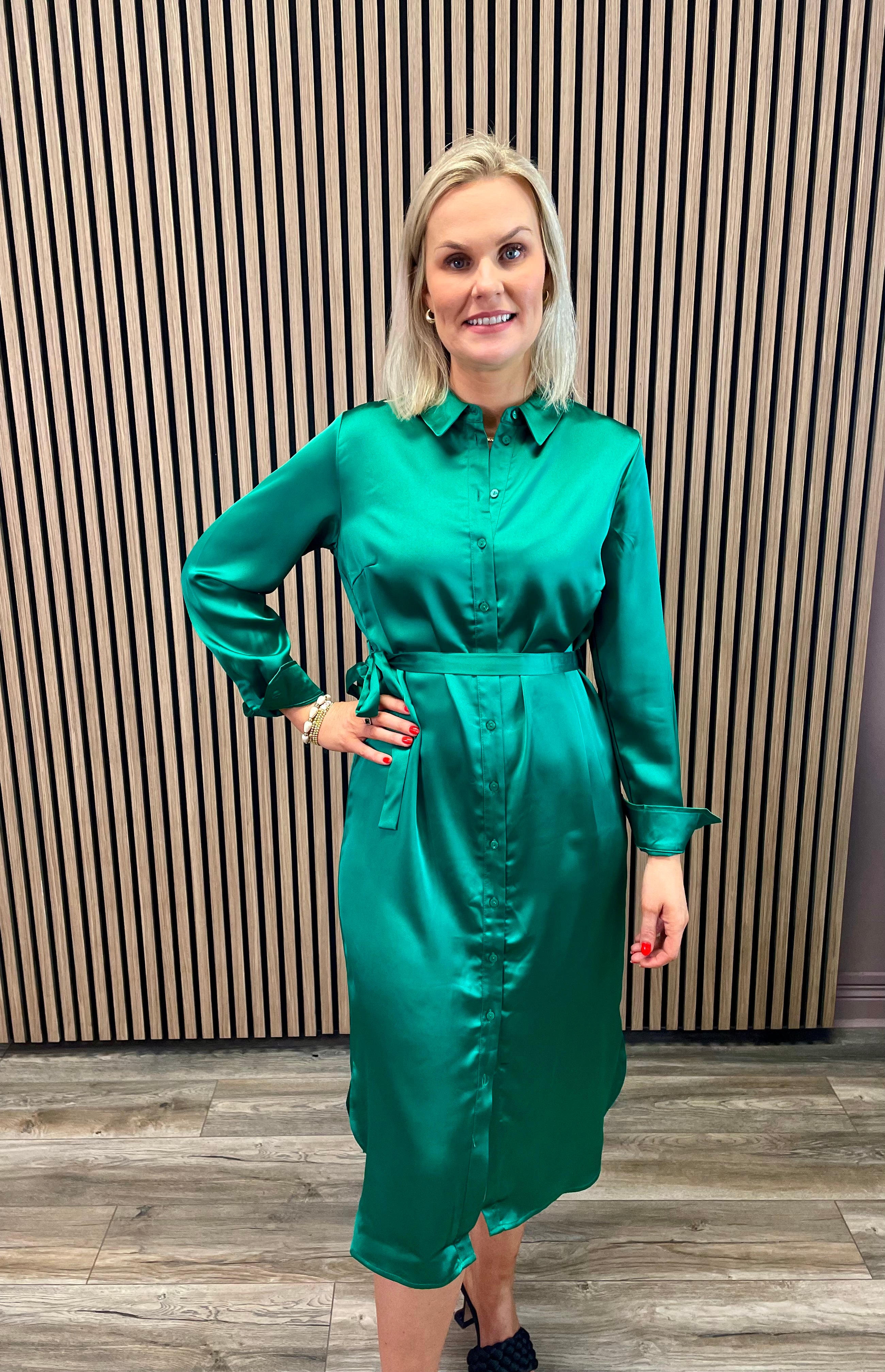 Sateen Shirt Dress (Lush Meadow)