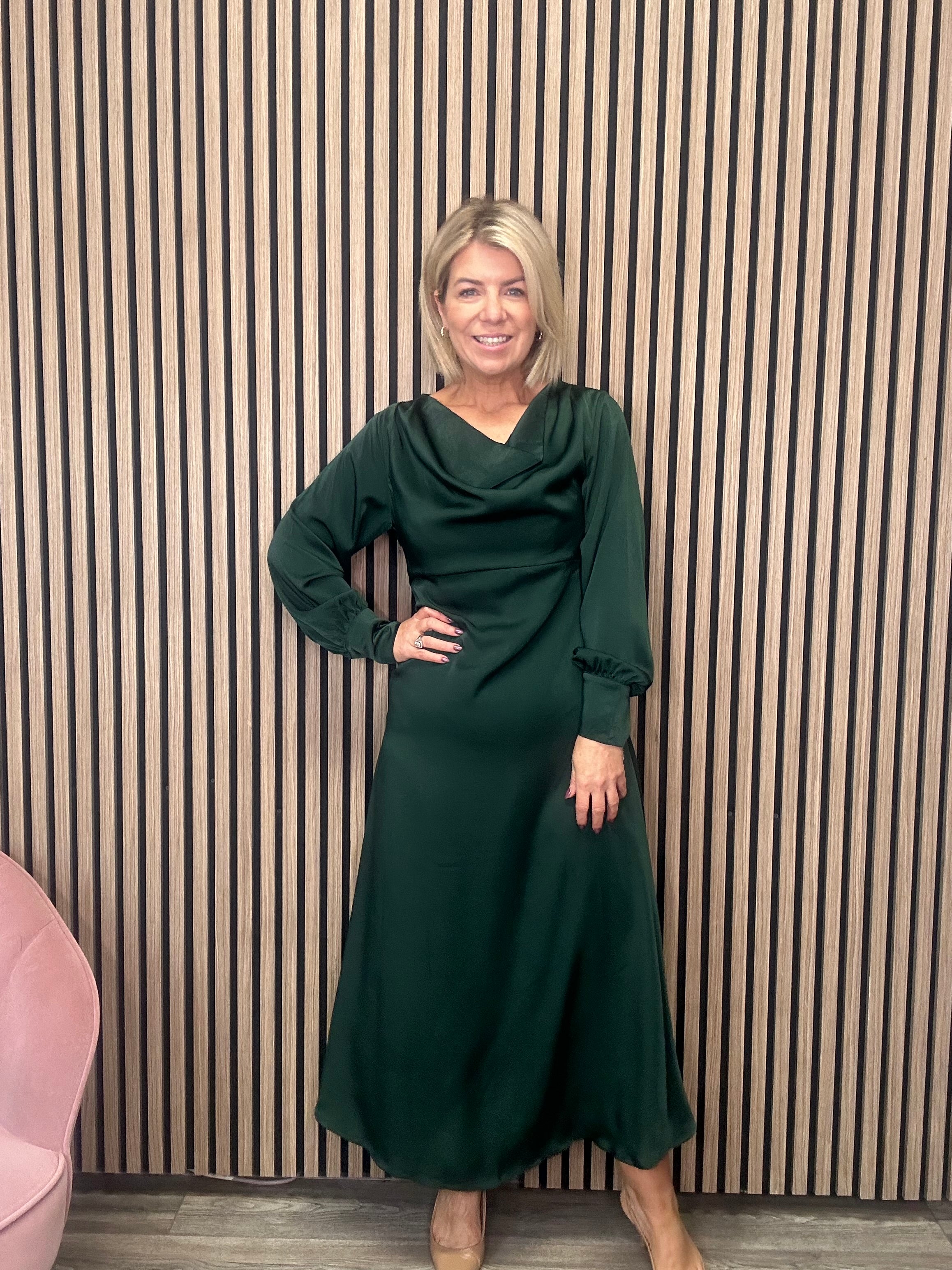 Gigi Satin Dress (Green)