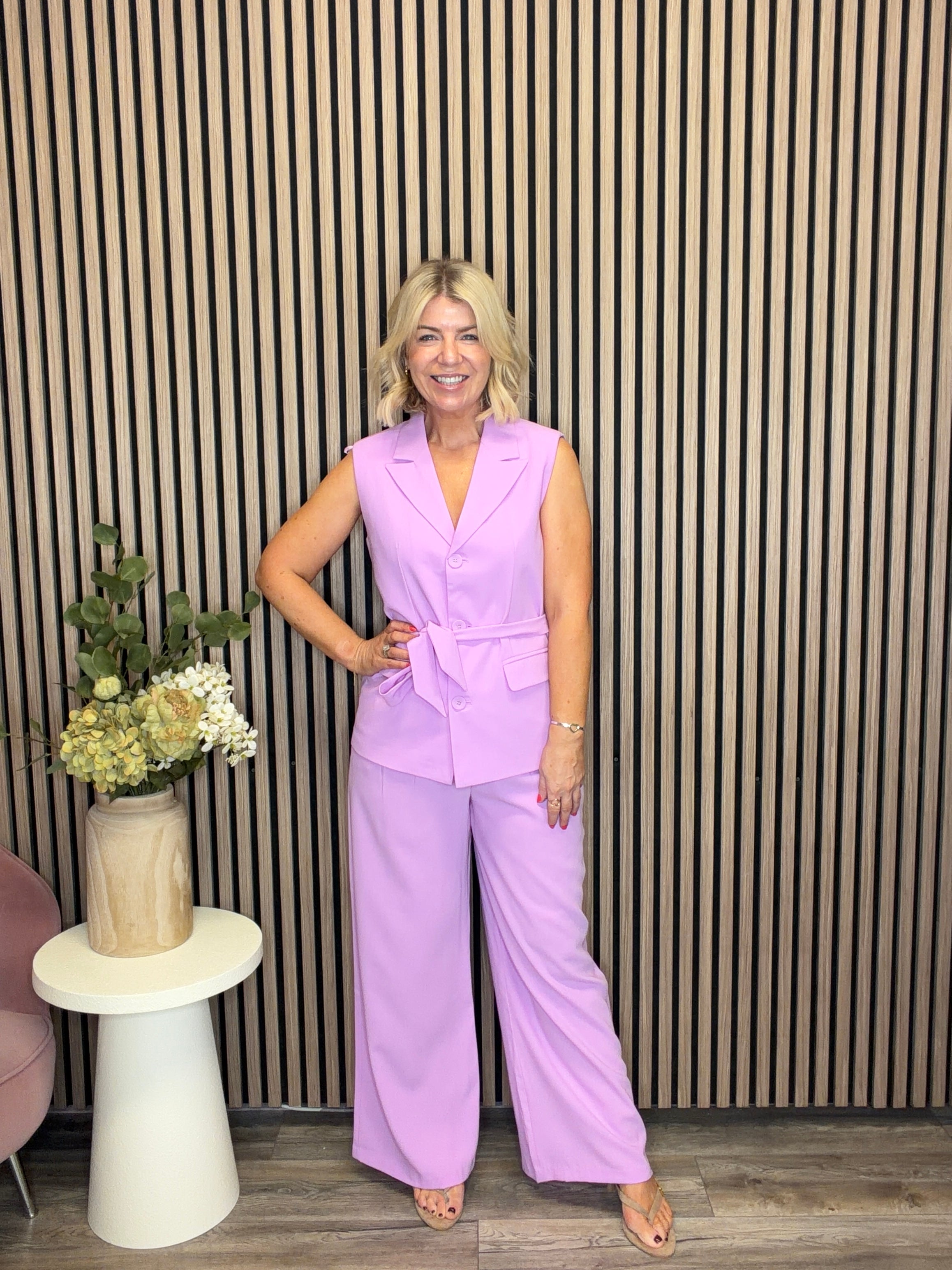 Carla Belted Waistcoat (Orchid)