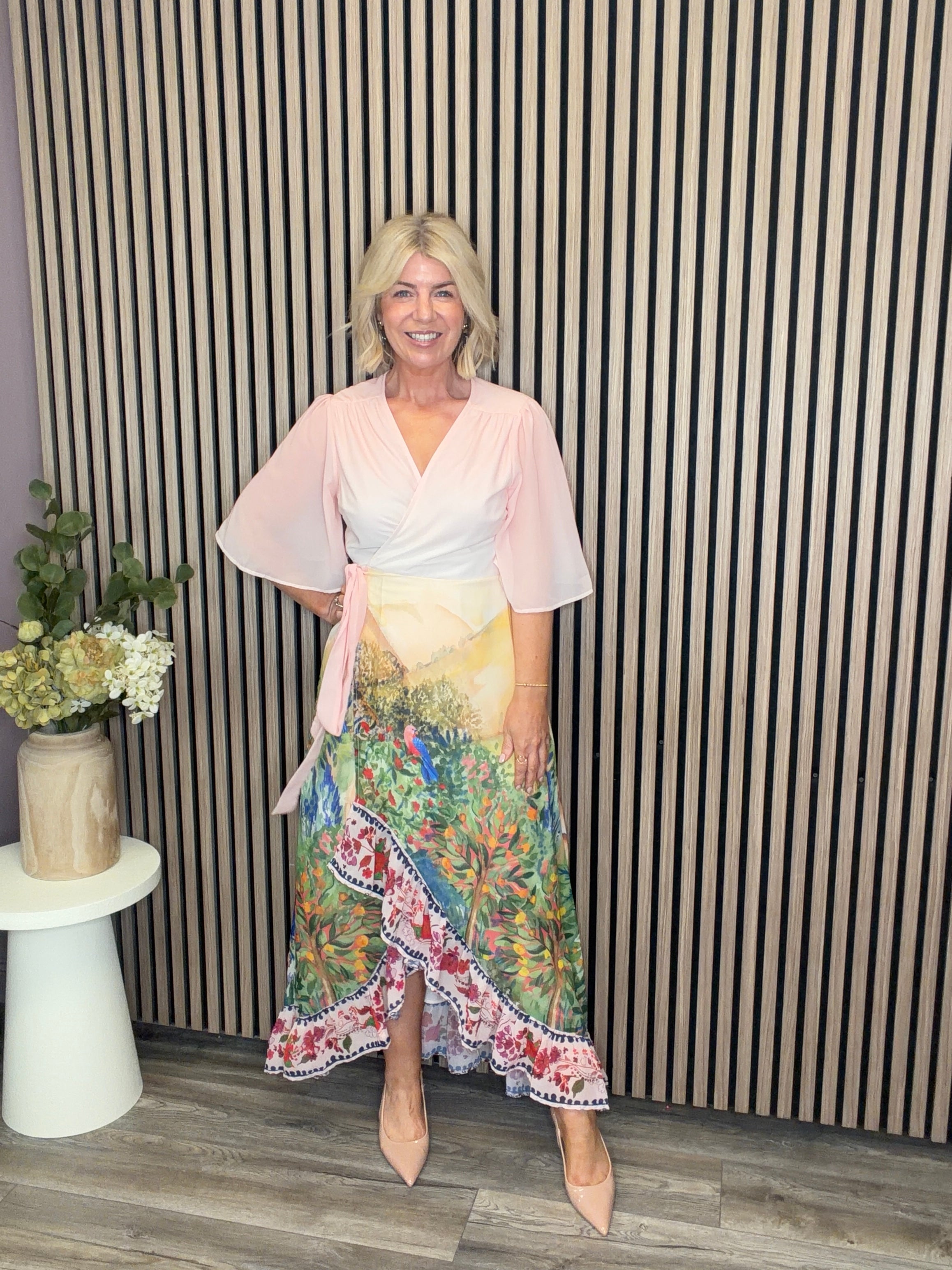 The Morocco Maxi Wrap Dress (Peach)