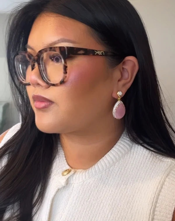 Rose Earrings (Light Pink)