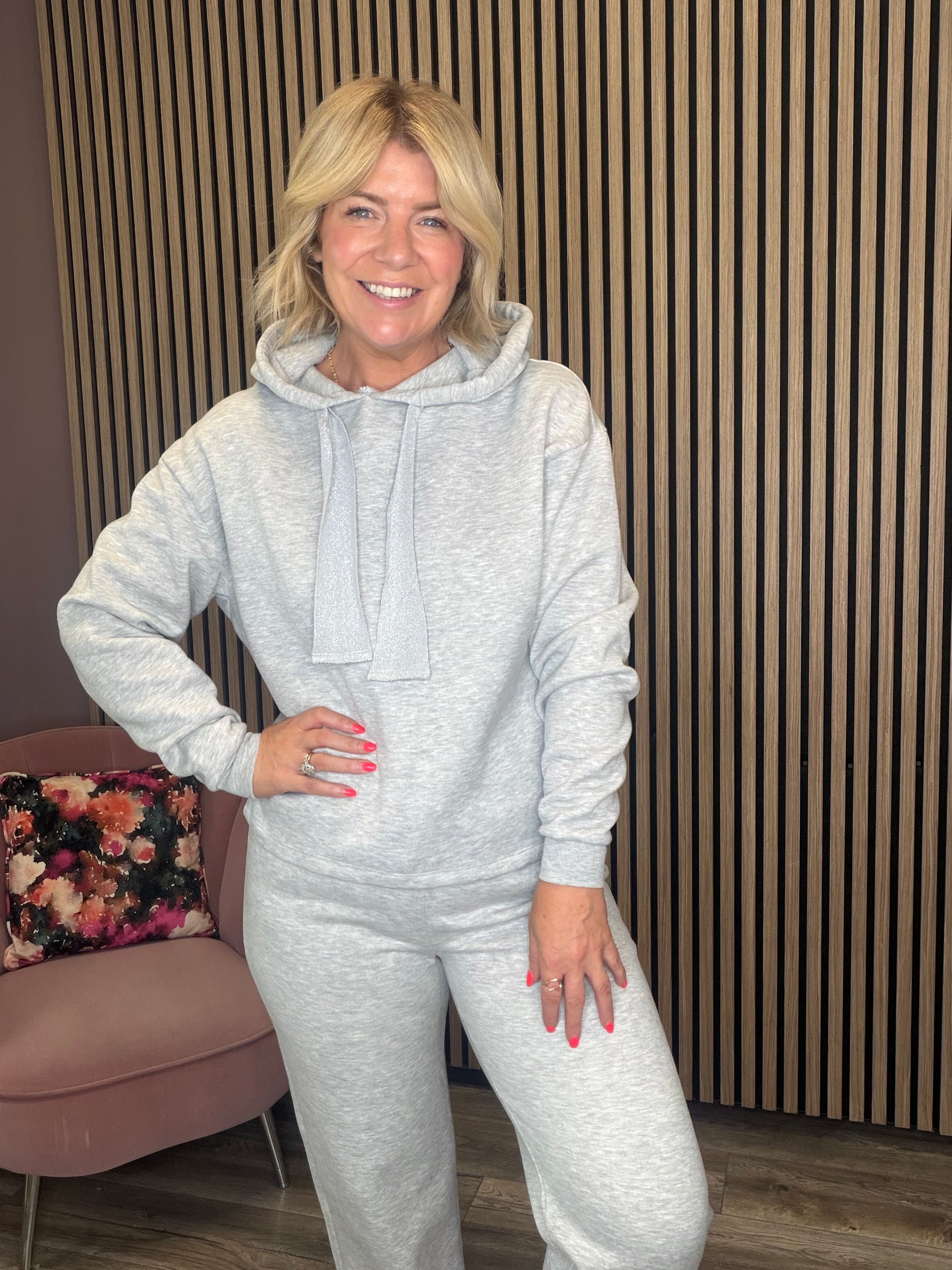 Chilli Glitter Hoodie (Light Grey/Melange)