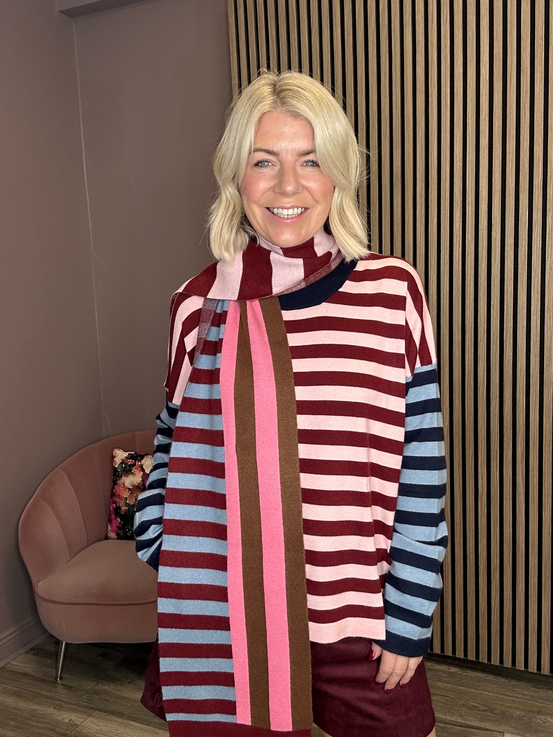 Persan Jumper & Scarf Set (Pink)