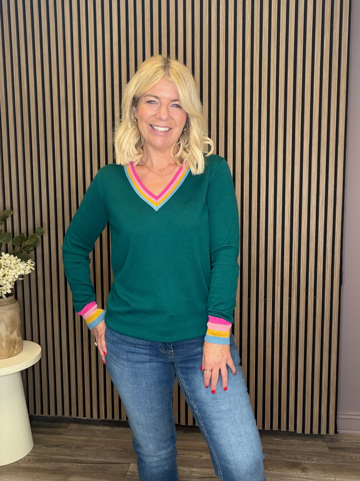 Doris Jumper (Teal/Rainbow)