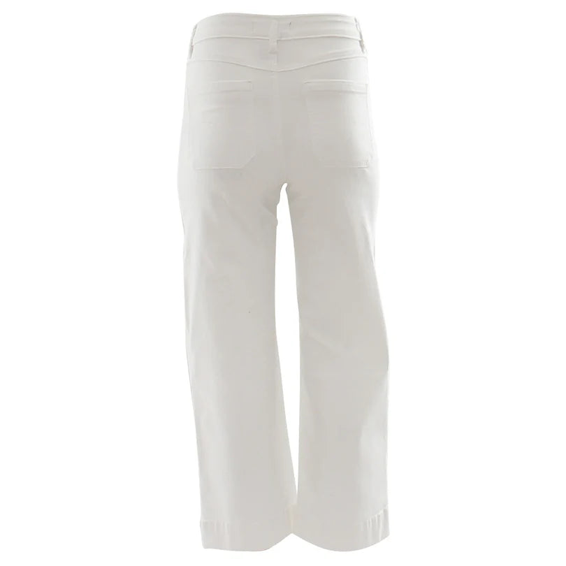 Enid Crop Wide Leg Jeans (Soft White)