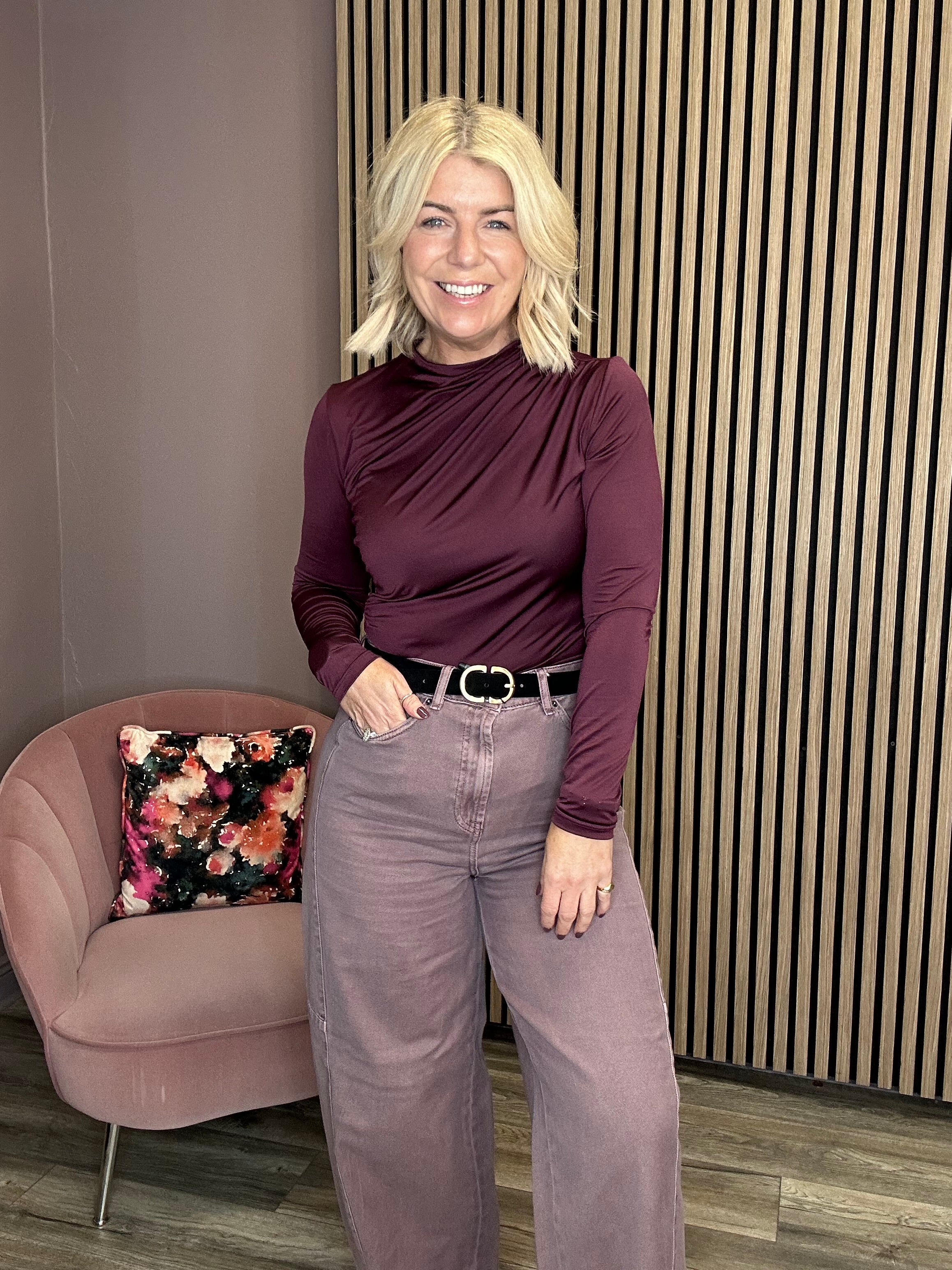 Zura Funnel Neck Top (Fig)