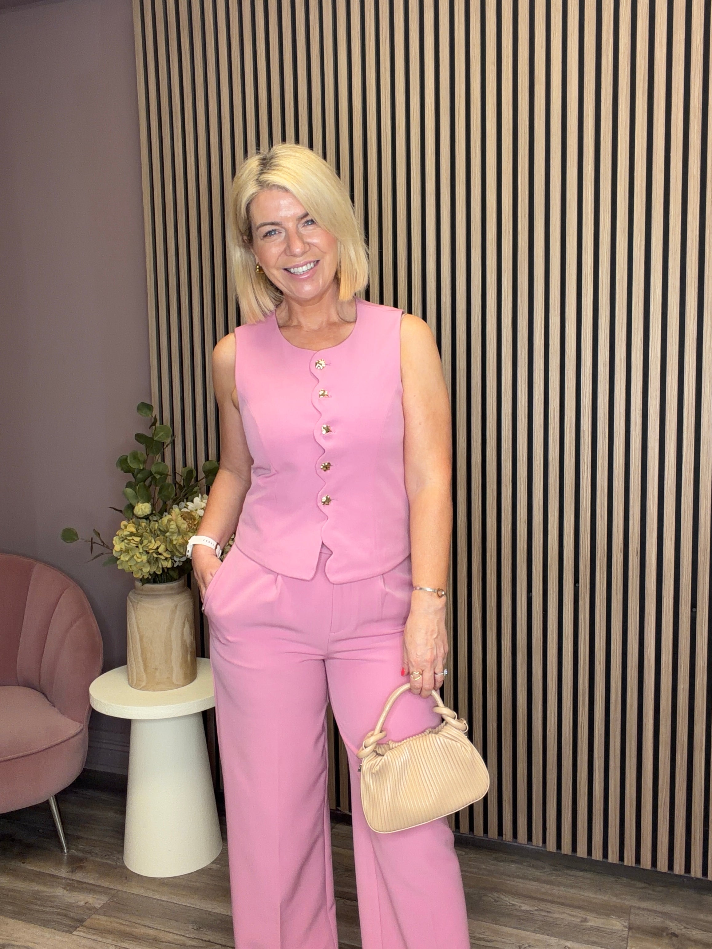 Sive Tailored Waistcoat (Sea Pink)