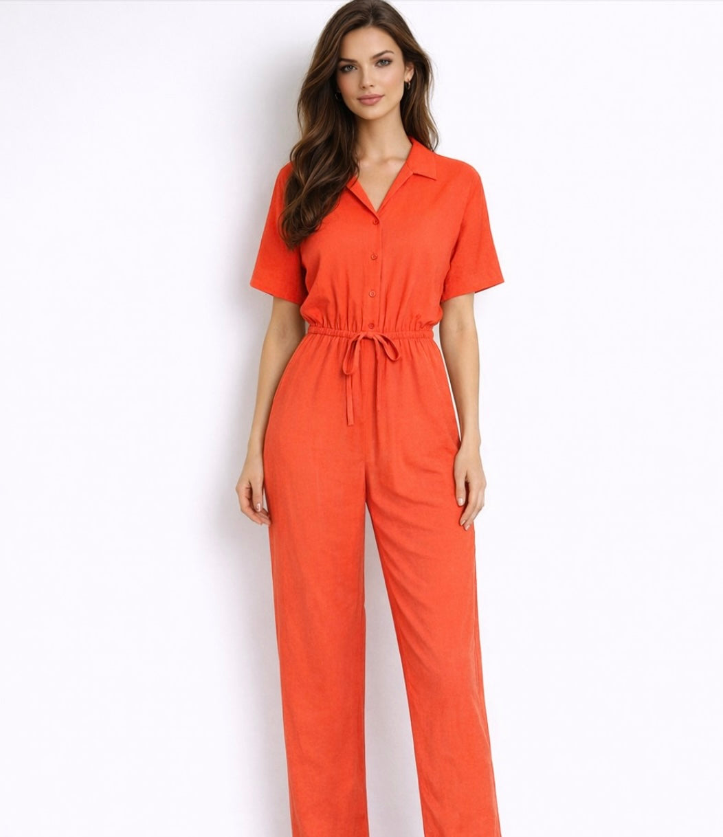 Zima Jumpsuit (Fiery Red)