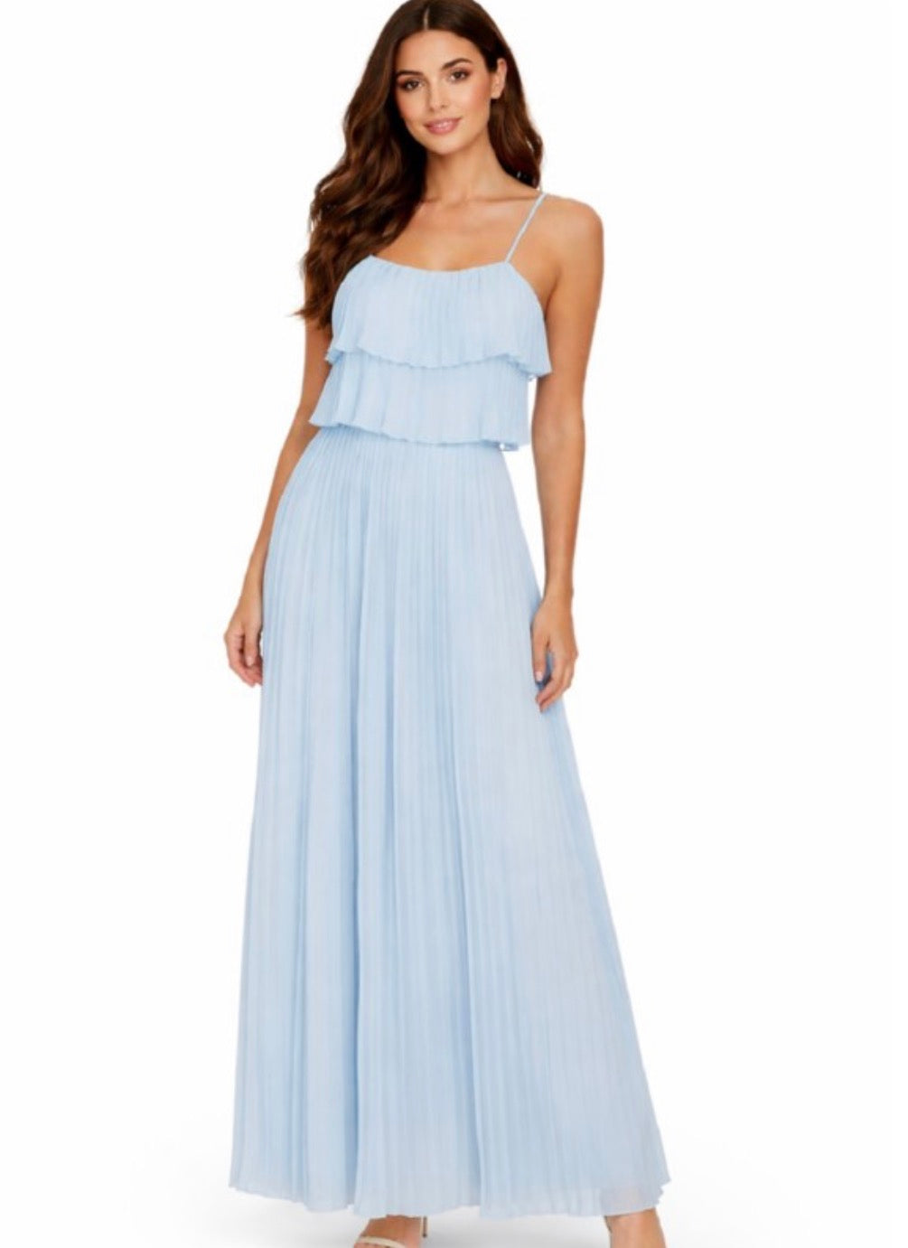 Vicki Pleat Maxi Dress (Nantucket Breeze)