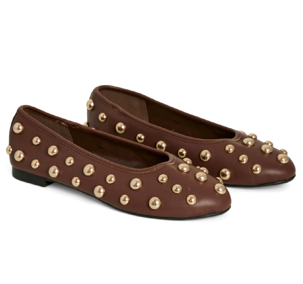 Karoline Stud Pumps (Brown/Gold)