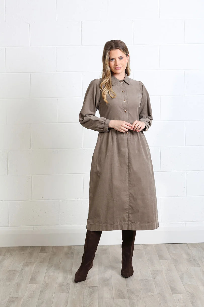 Hazel Shirt Dress (Biscuit)