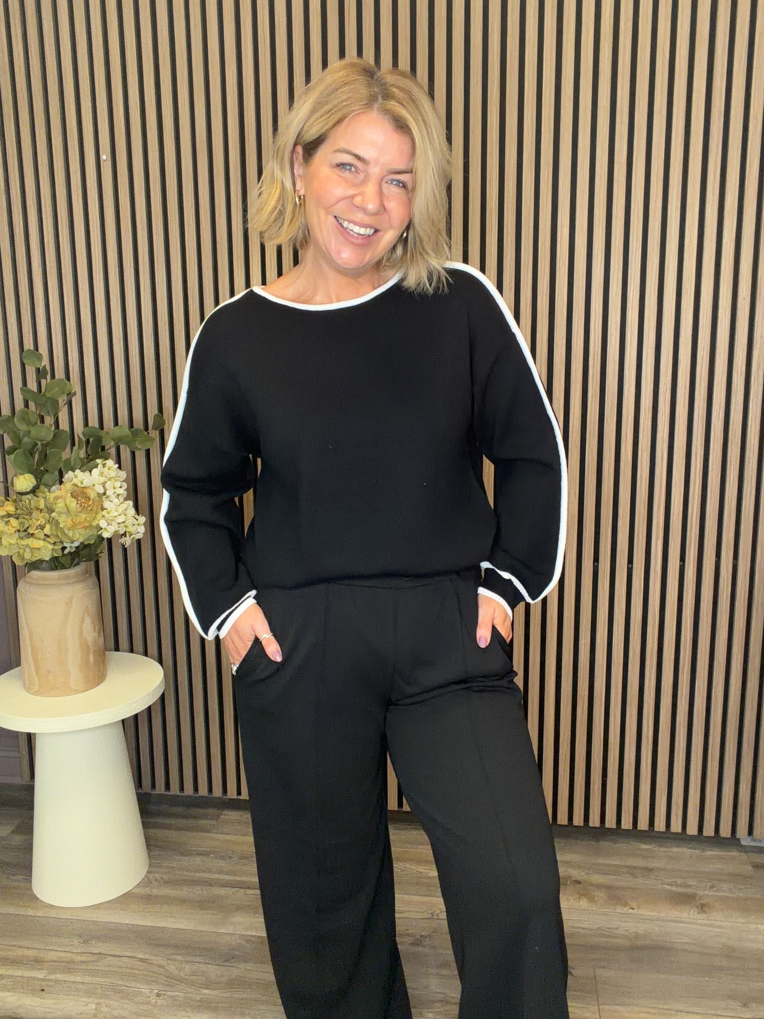 Loca Stripe Knit Jumper (Black/White)