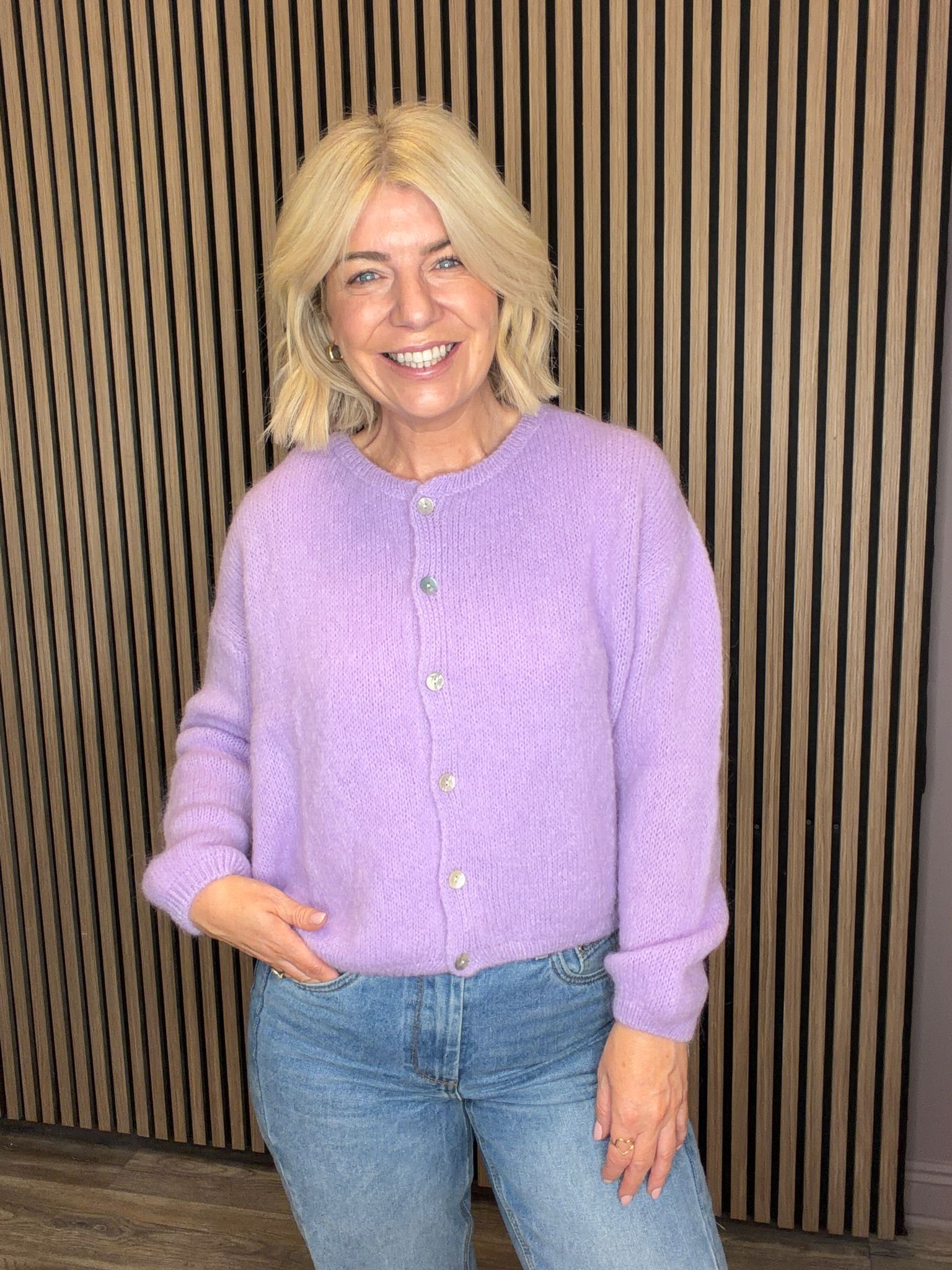Kimmie Knit Cardigan (Lilac)