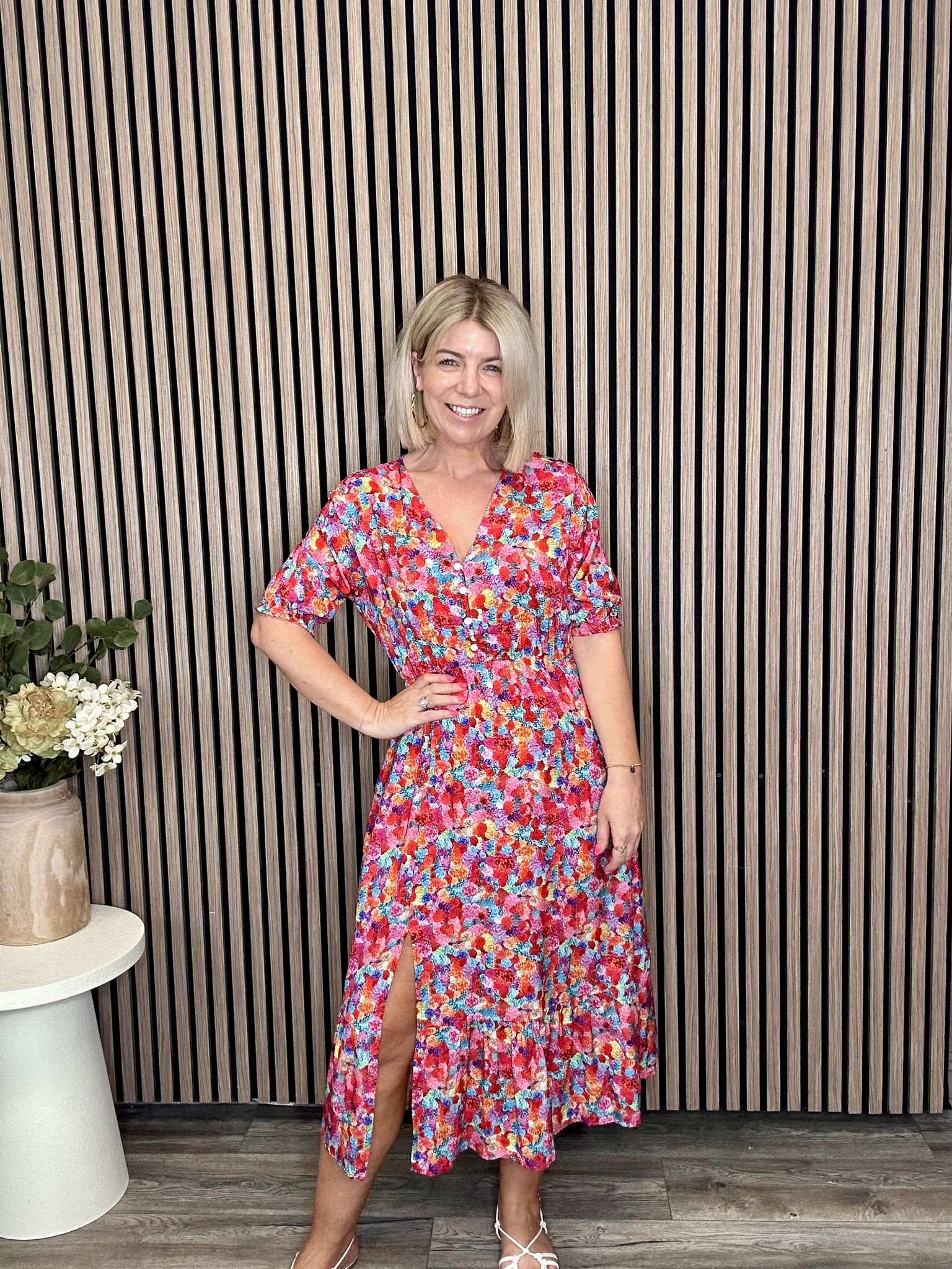 Gina Midi Dress (Pink)