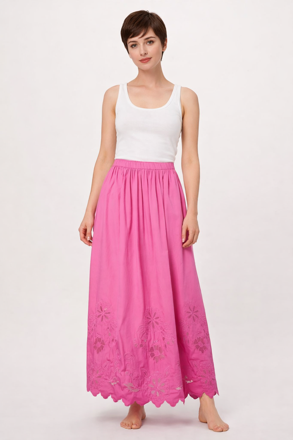 Shona Ankle Skirt (Rose Violet)