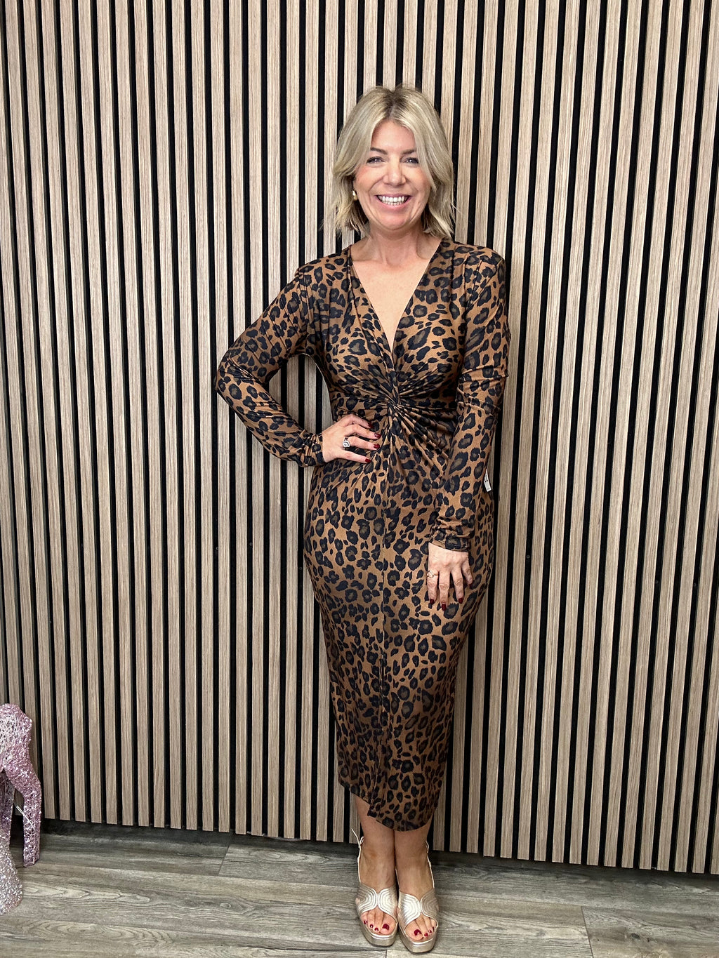 Leona Twist Maxi Dress (Leopard Print) | Love Cherish