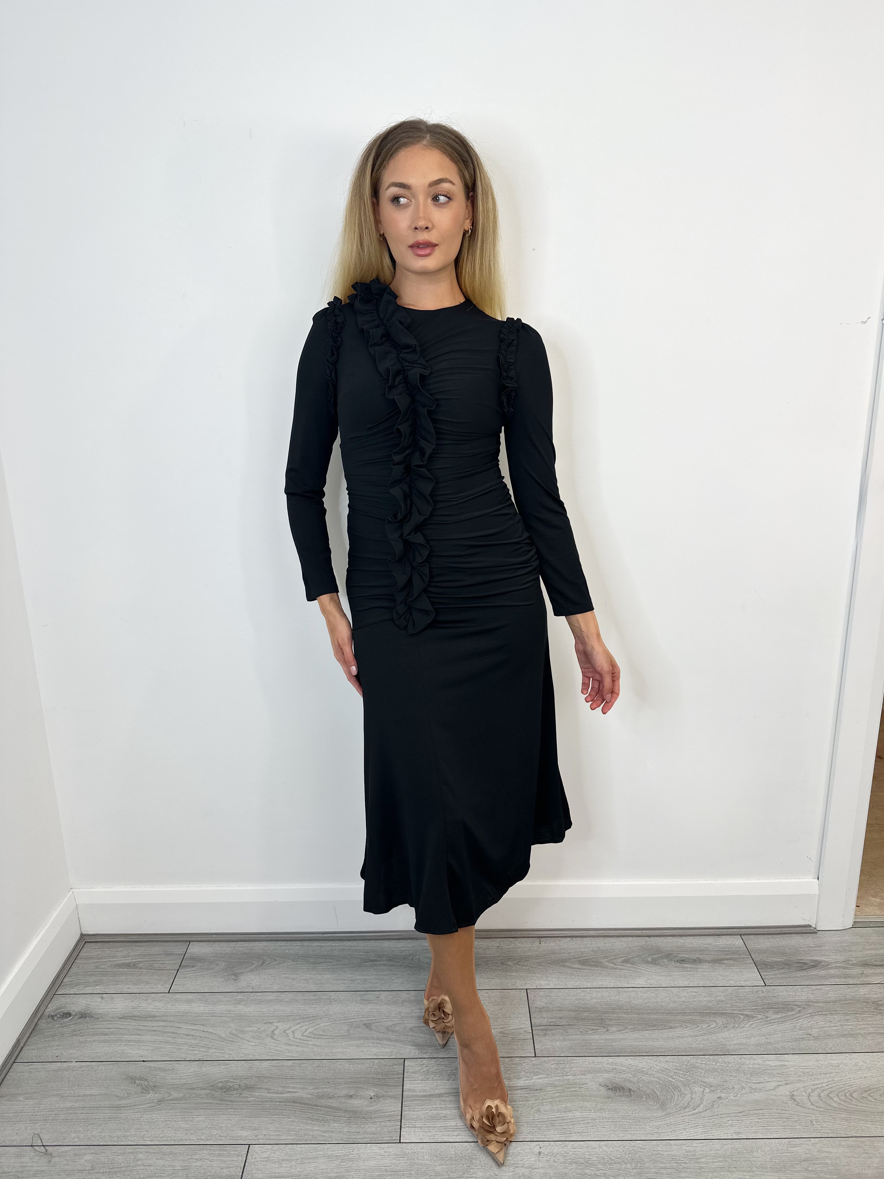 Nora Long Sleeve Dress (Black)