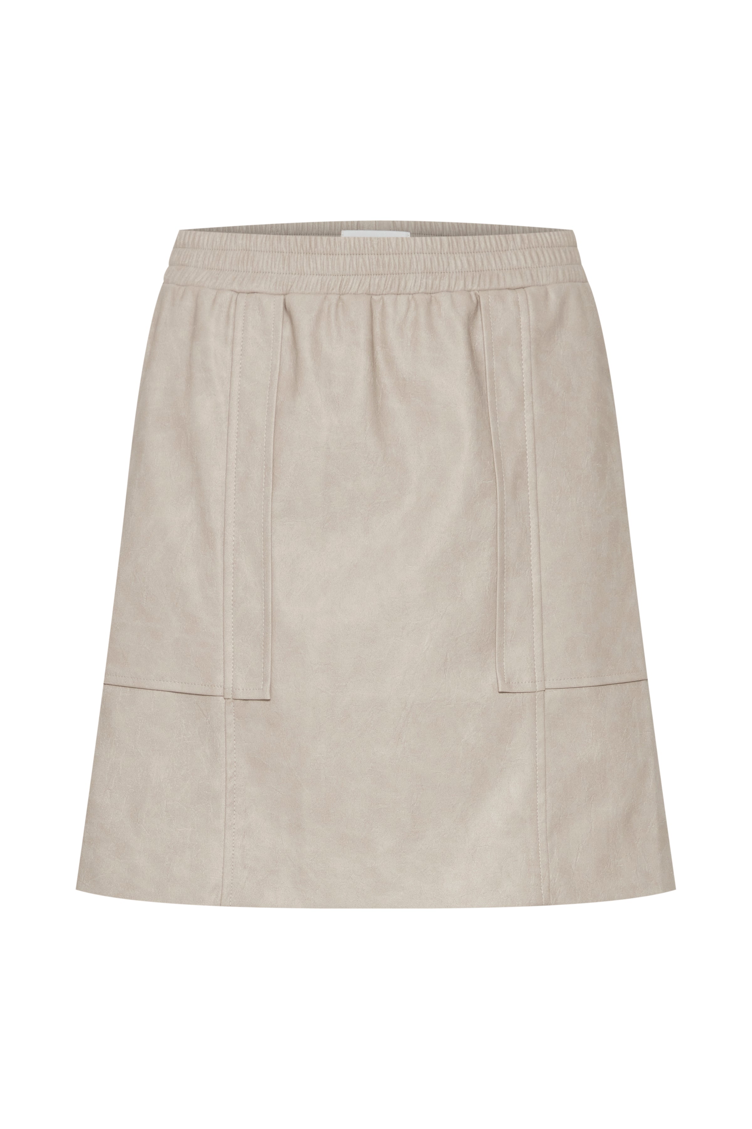 NOBI FAUX LEATHER SKIRT (FEATHER GREY)