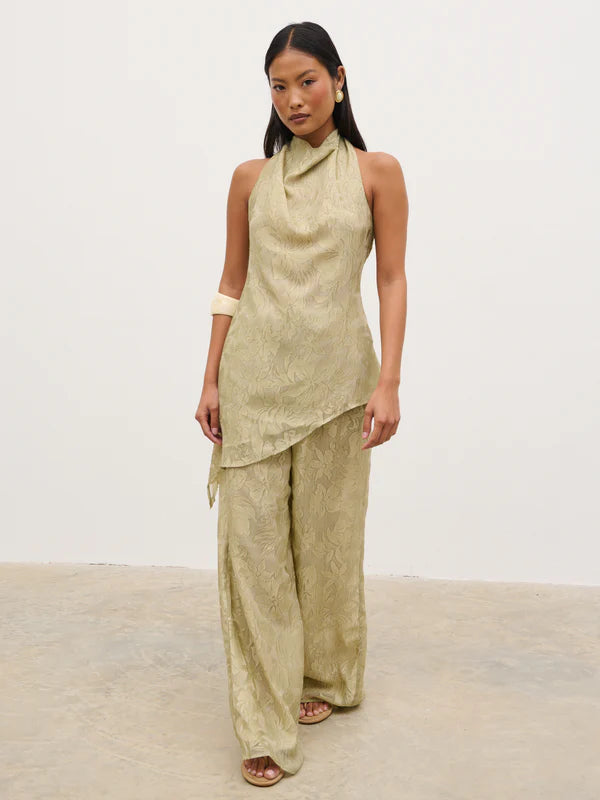 Inca Asymmetric Top (Olive Floral)
