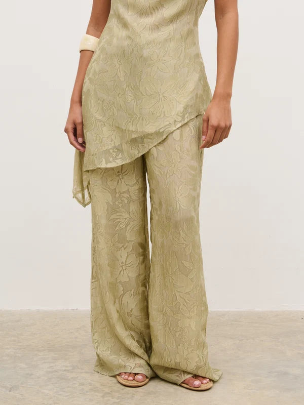 Inca Drawstring Trousers (Olive Floral)