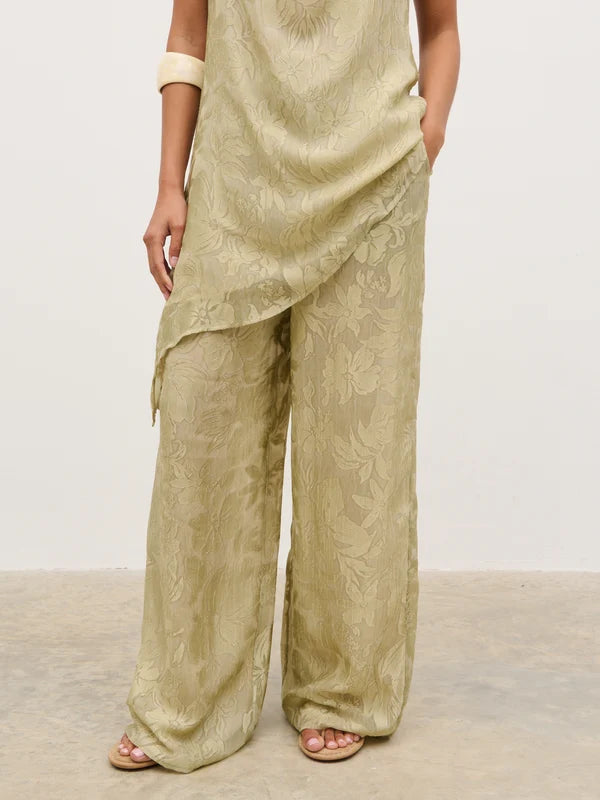 Inca Drawstring Trousers (Olive Floral)
