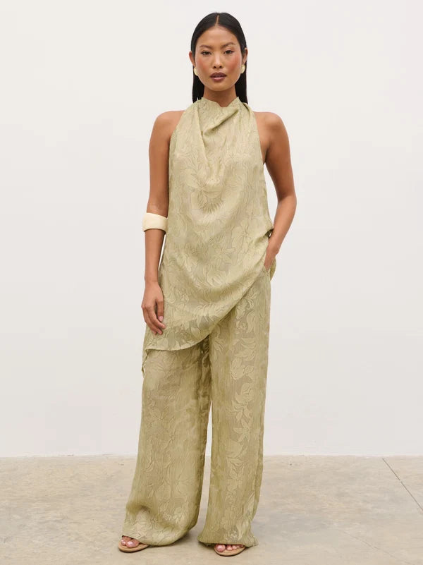 Inca Drawstring Trousers (Olive Floral)