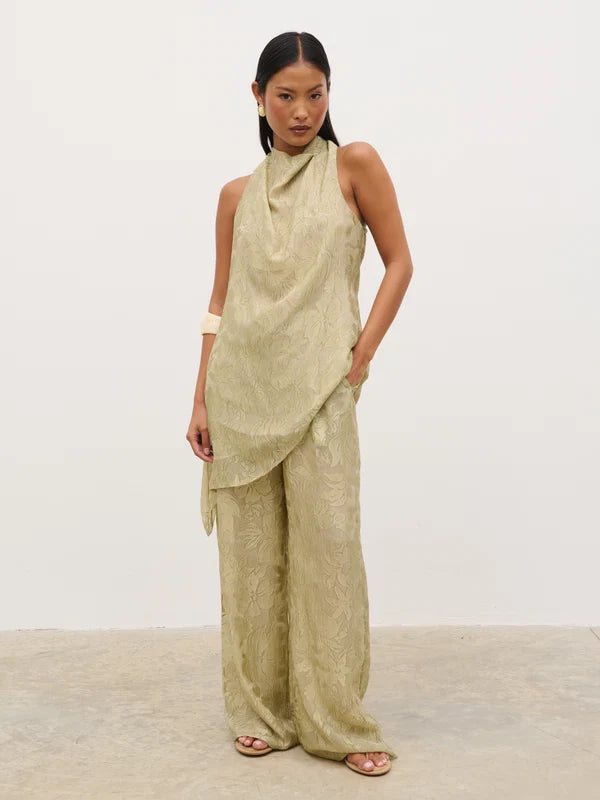 Inca Asymmetric Top (Olive Floral)