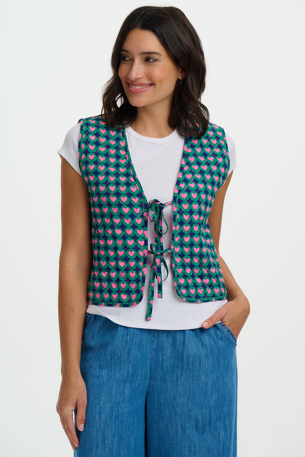 Vander Quilted Waistcoat (Navy/Heart)