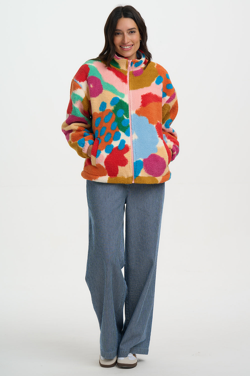 Hartley Zip Up Fleece (Off White/Multi)