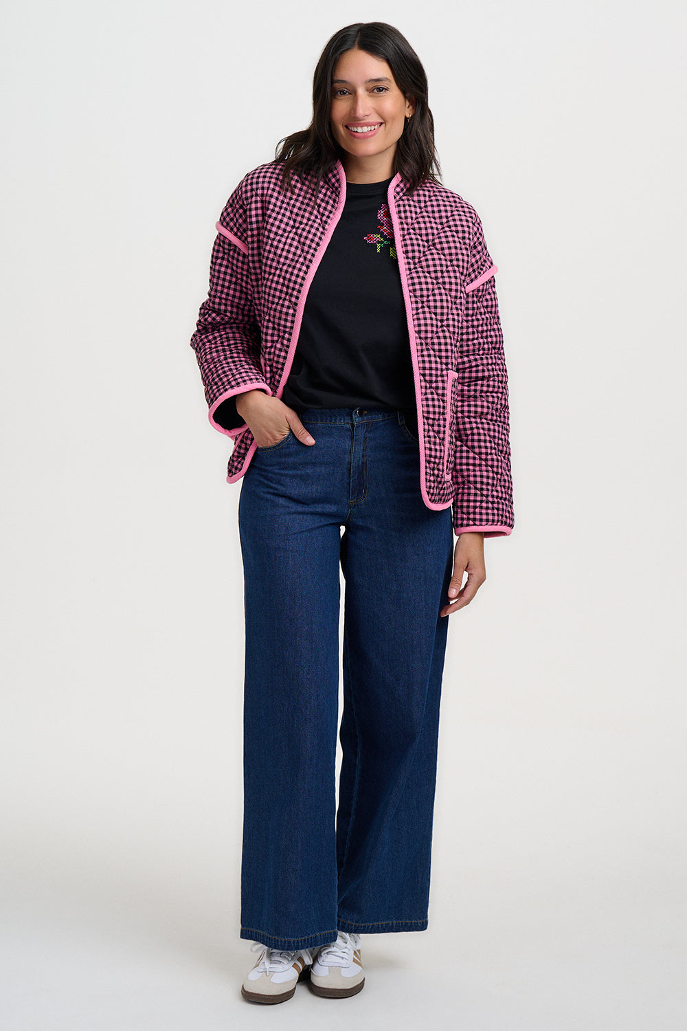 Elowen Quilted Jacket (Rose/Gingham)