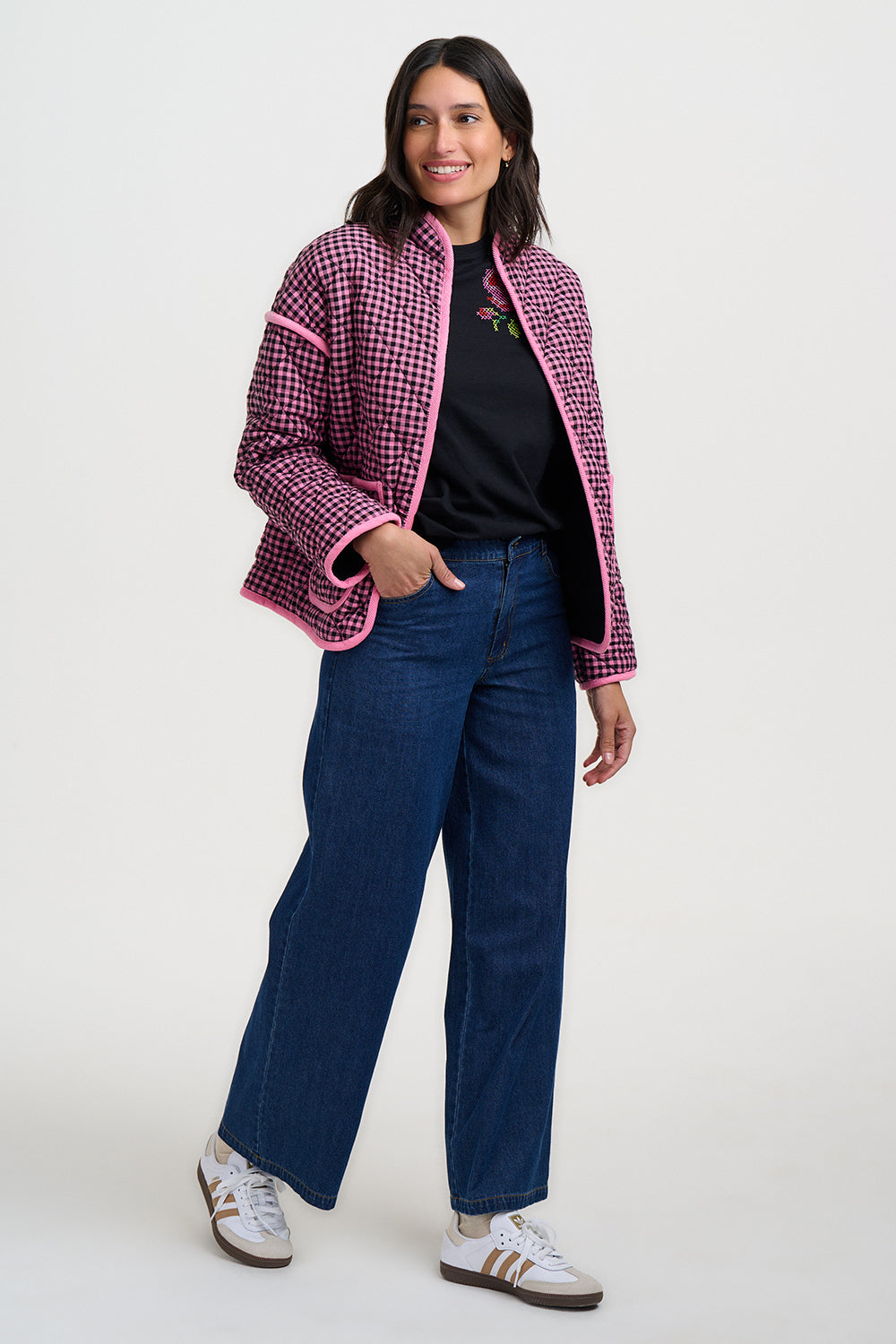 Elowen Quilted Jacket (Rose/Gingham)