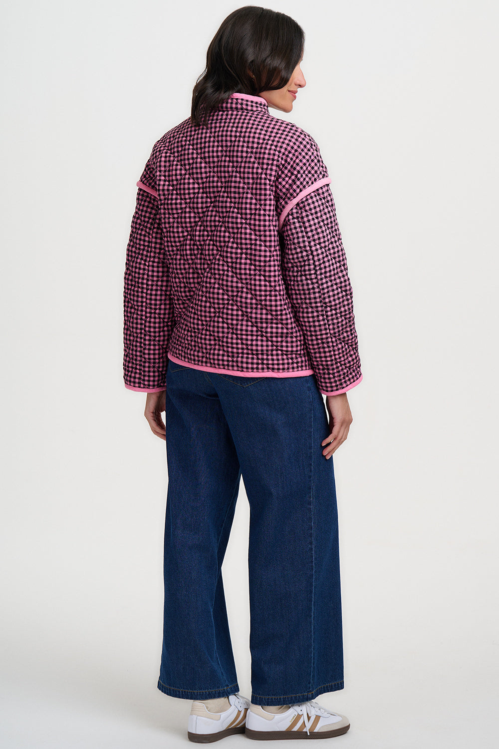 Elowen Quilted Jacket (Rose/Gingham)