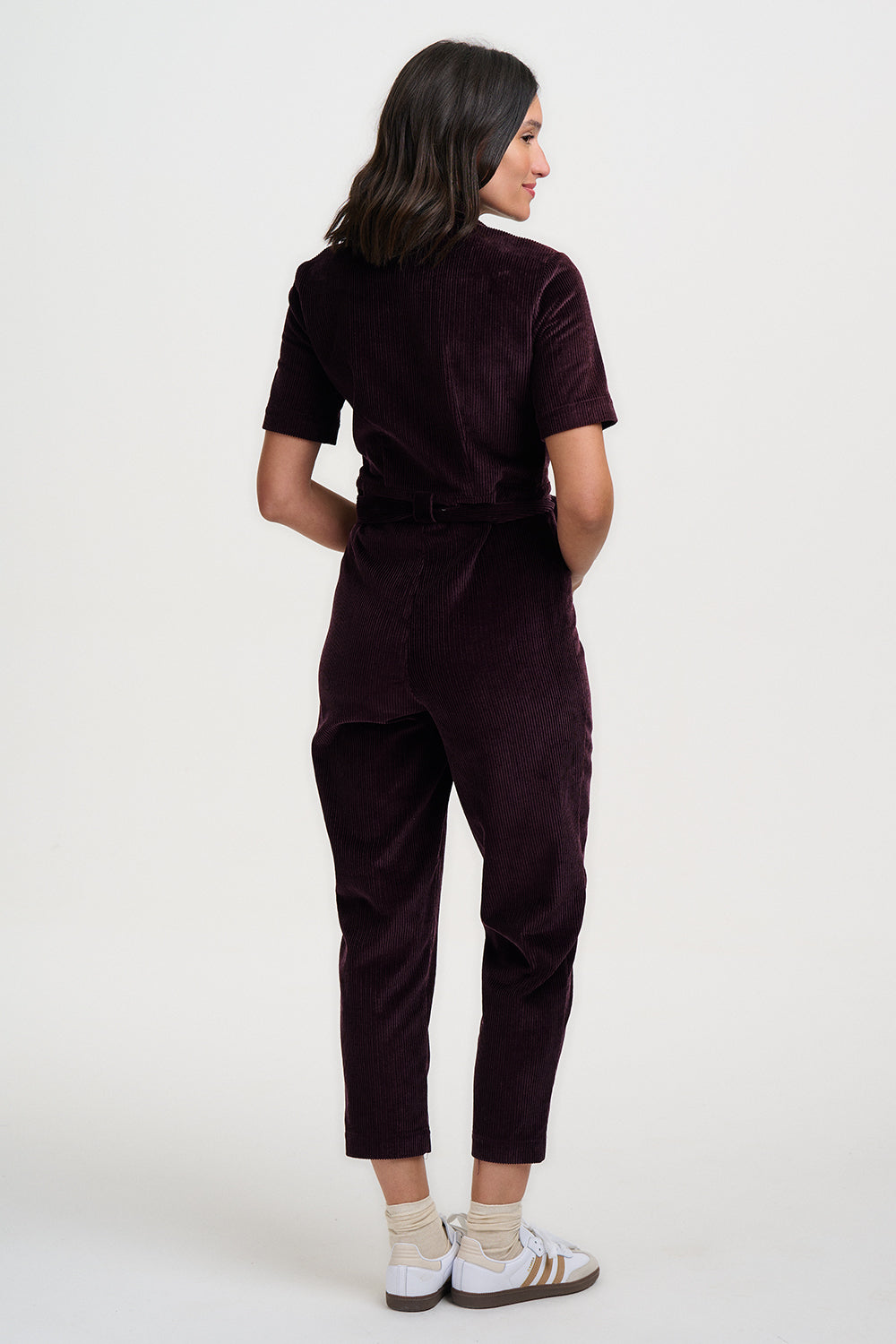 Meredith Cord Jumpsuit (Dark Plum)