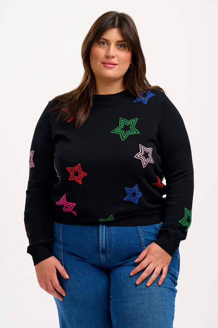 Rita Jumper (Black, Rainbow Stars)