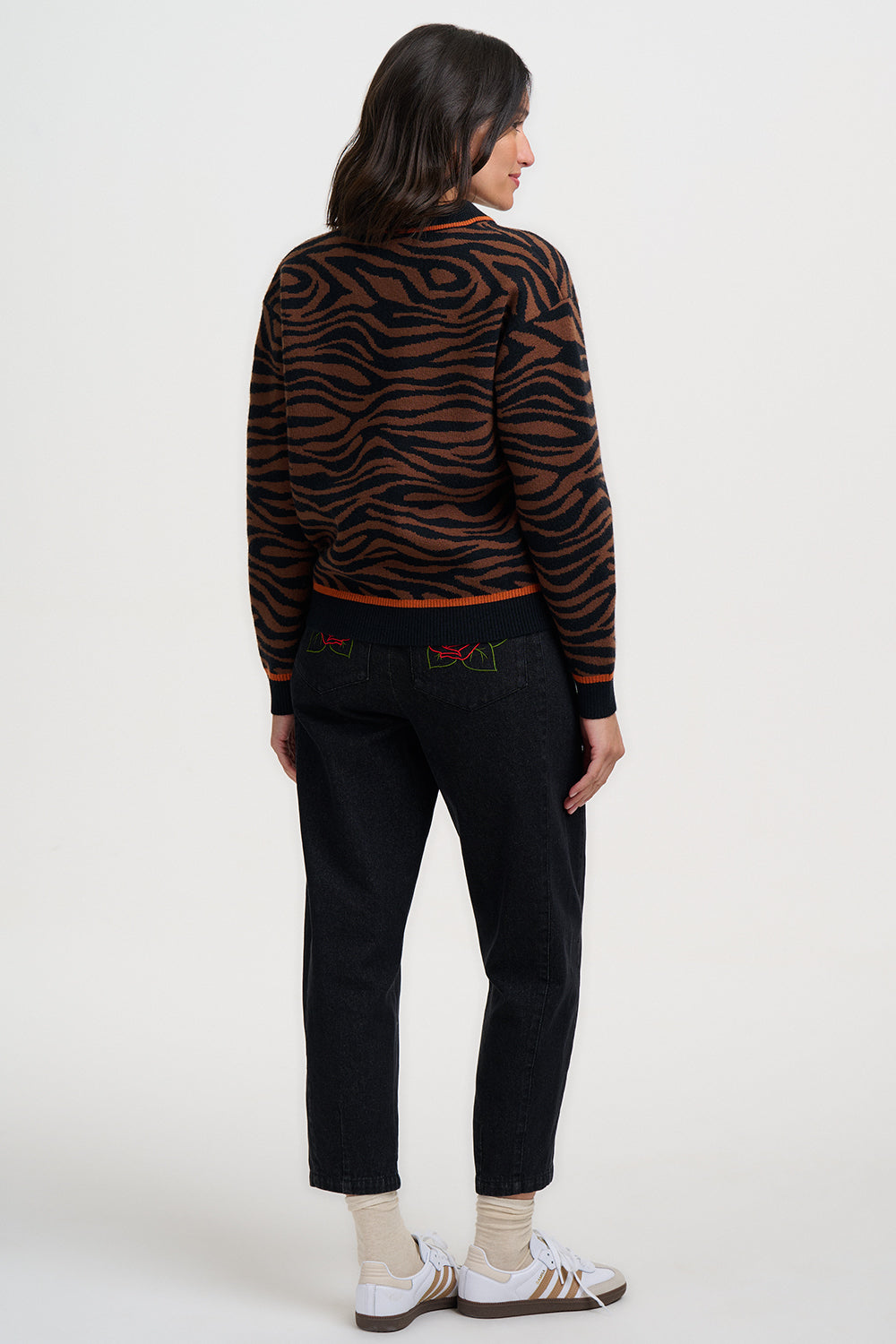 Solana Knitted Bomber (Brown/Black)