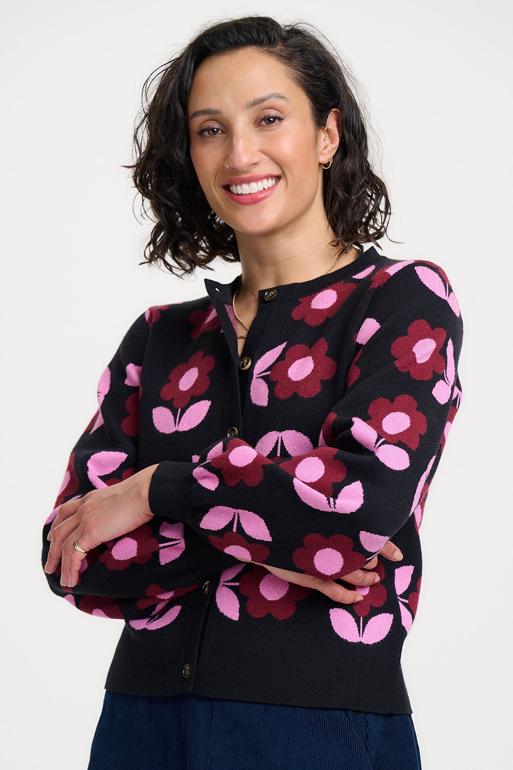 Venetia Cardigan (Black/Daisy)