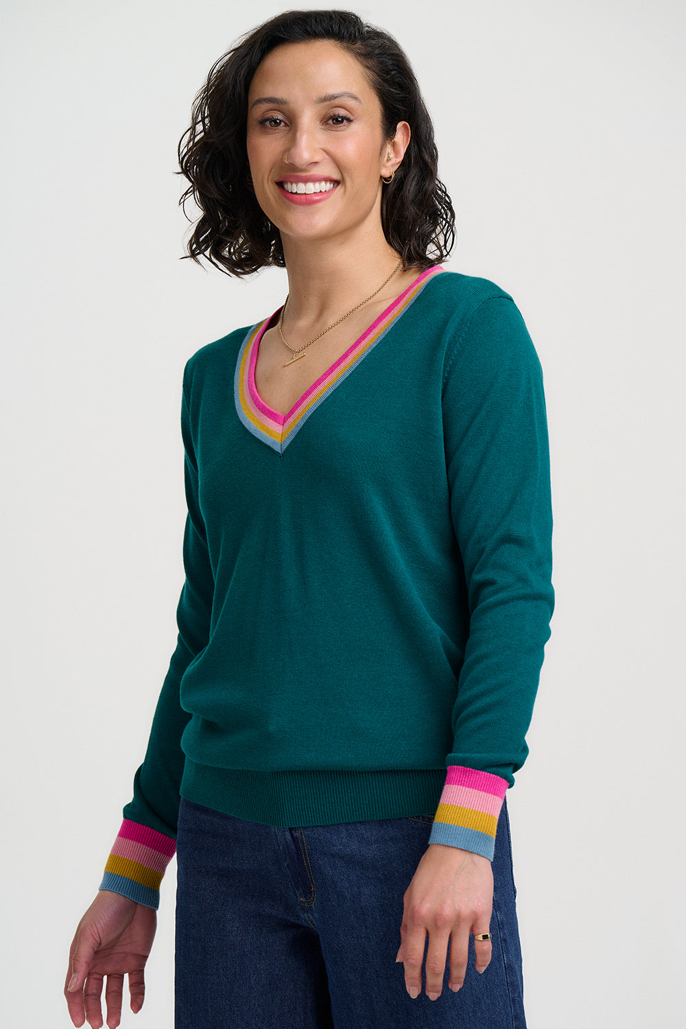 Doris Jumper (Teal/Rainbow)