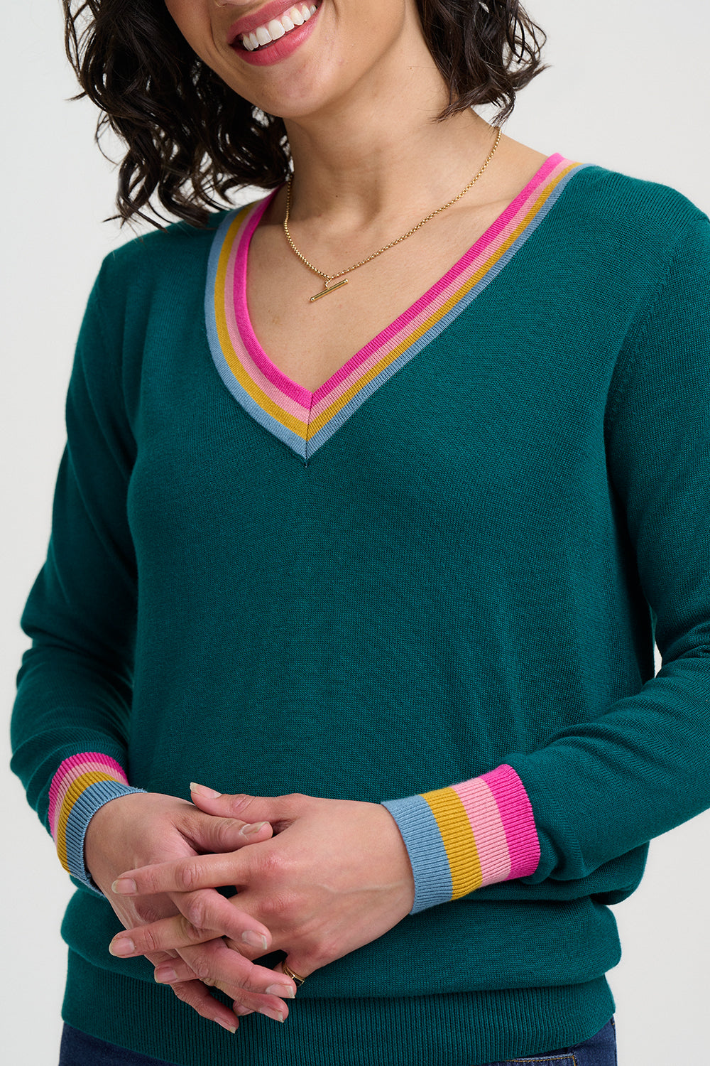 Doris Jumper (Teal/Rainbow)