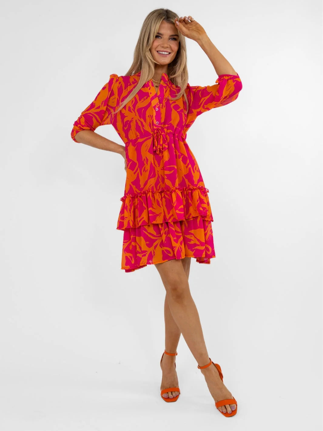 Latina Mini Dress (Pink/Orange)