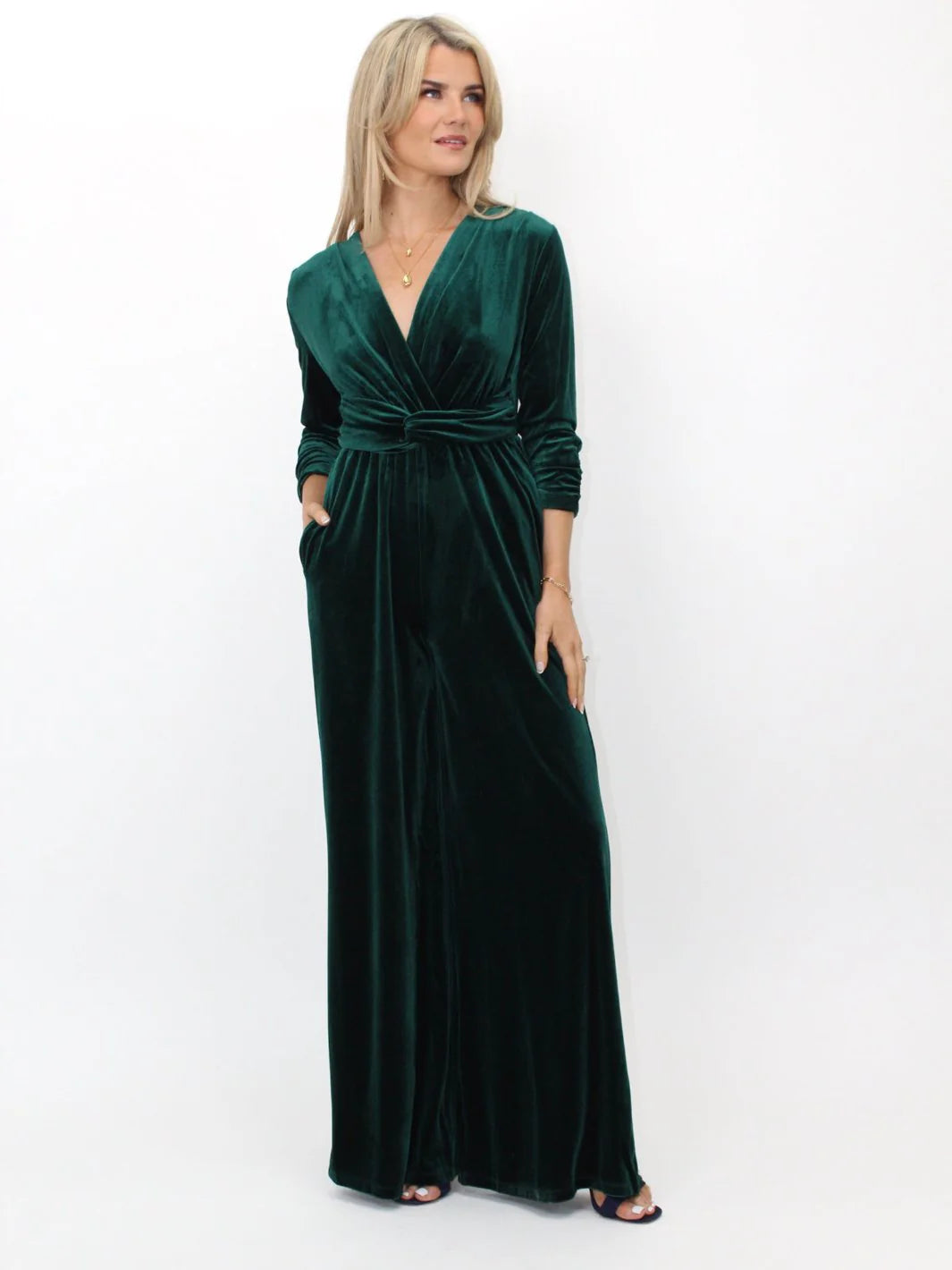 Sophia Velvet Jumpsuit (Green)