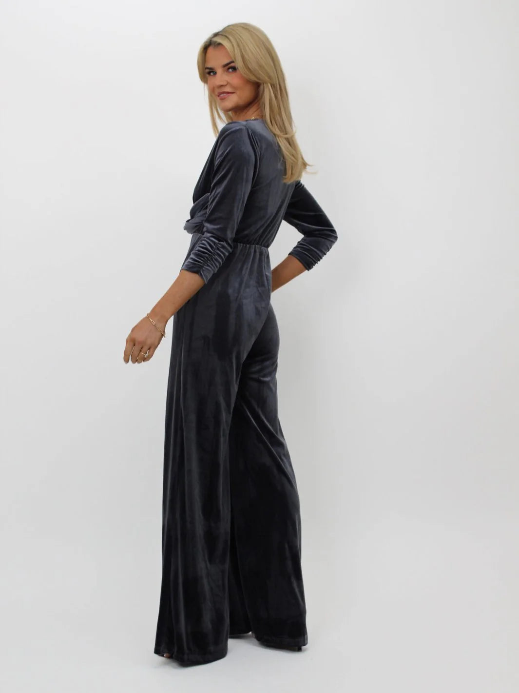 Sophia Velvet Jumpsuit (Grey)