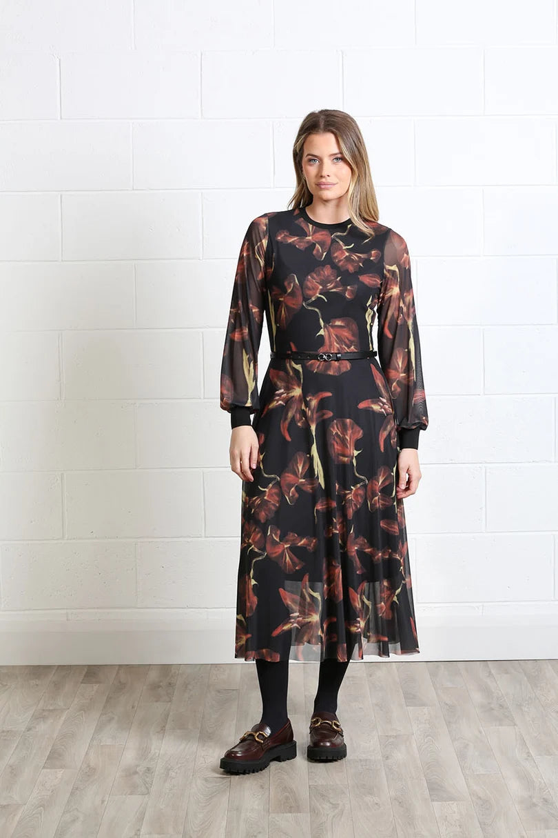 Lillian Midi Dress (Black)