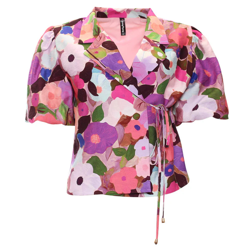 Morgan Wrap Top (Pink)