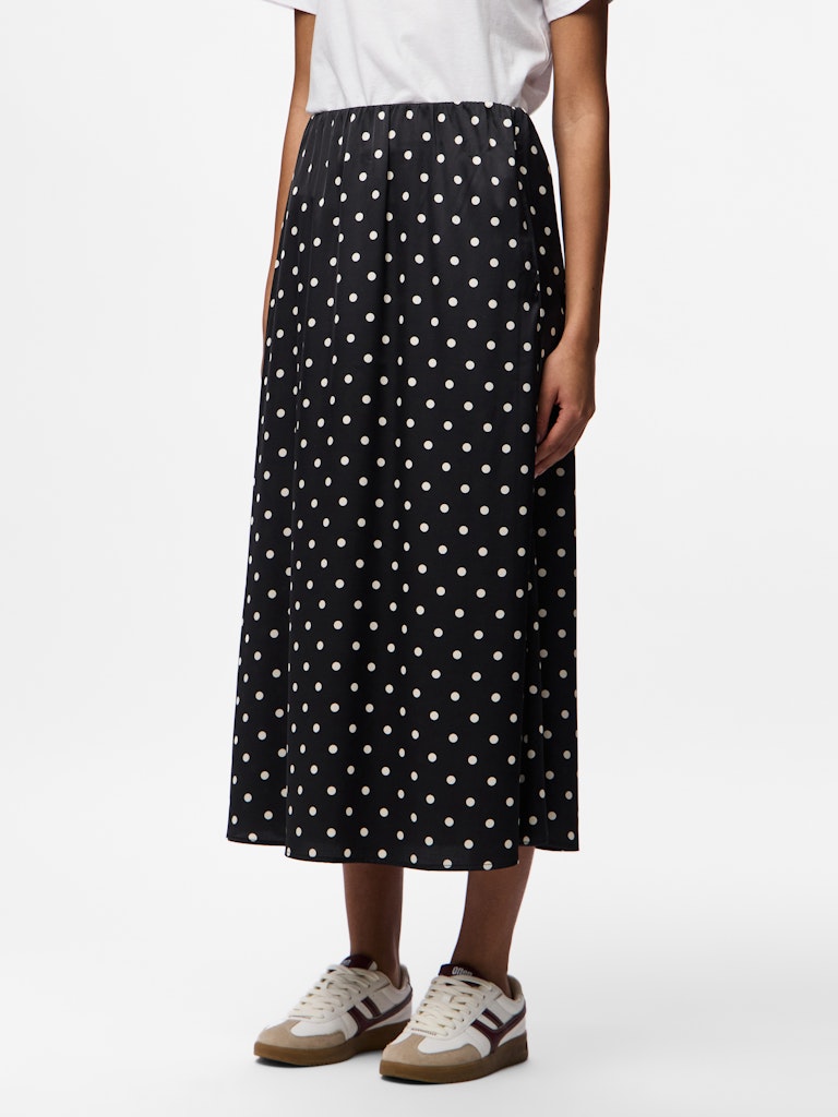 Triona Midi Skirt (Black/White)