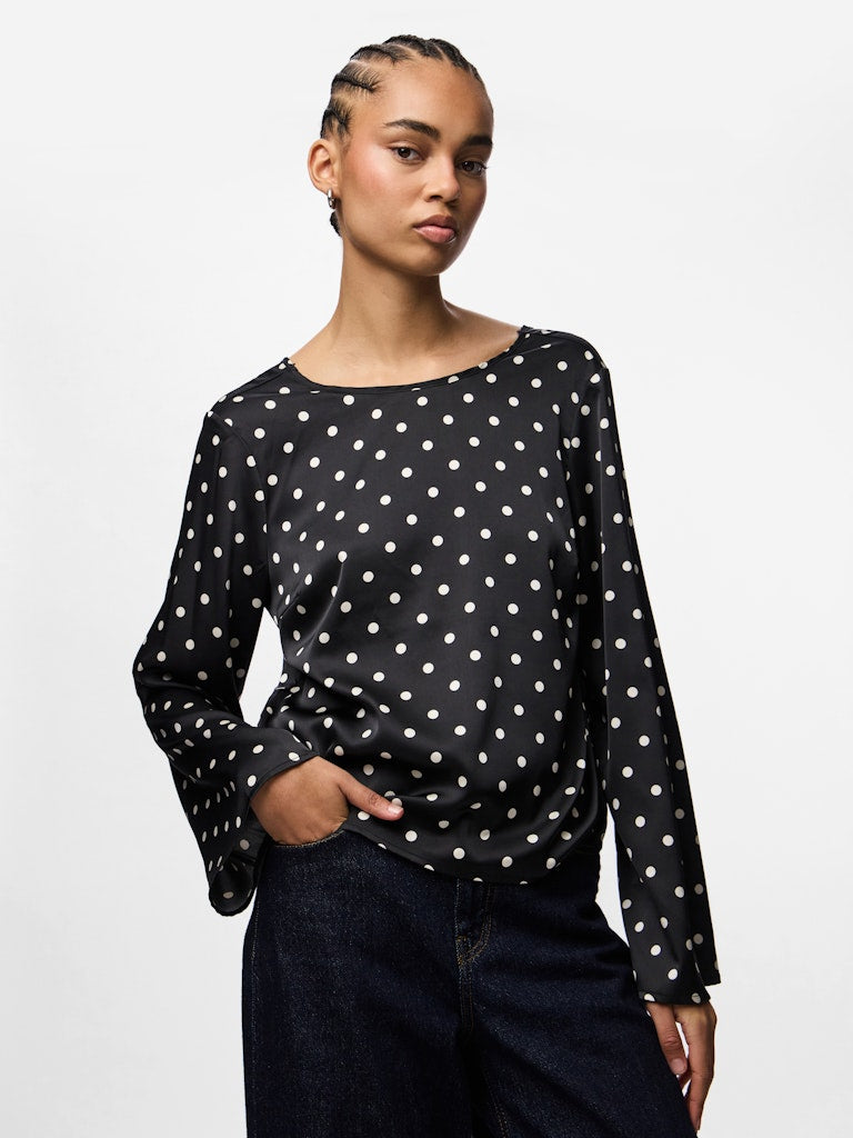 Ona Long Sleeve Top (Black/White)