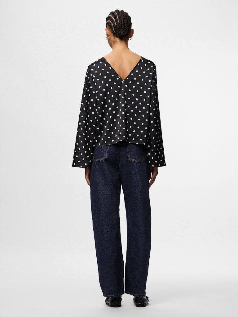 Ona Long Sleeve Top (Black/White)