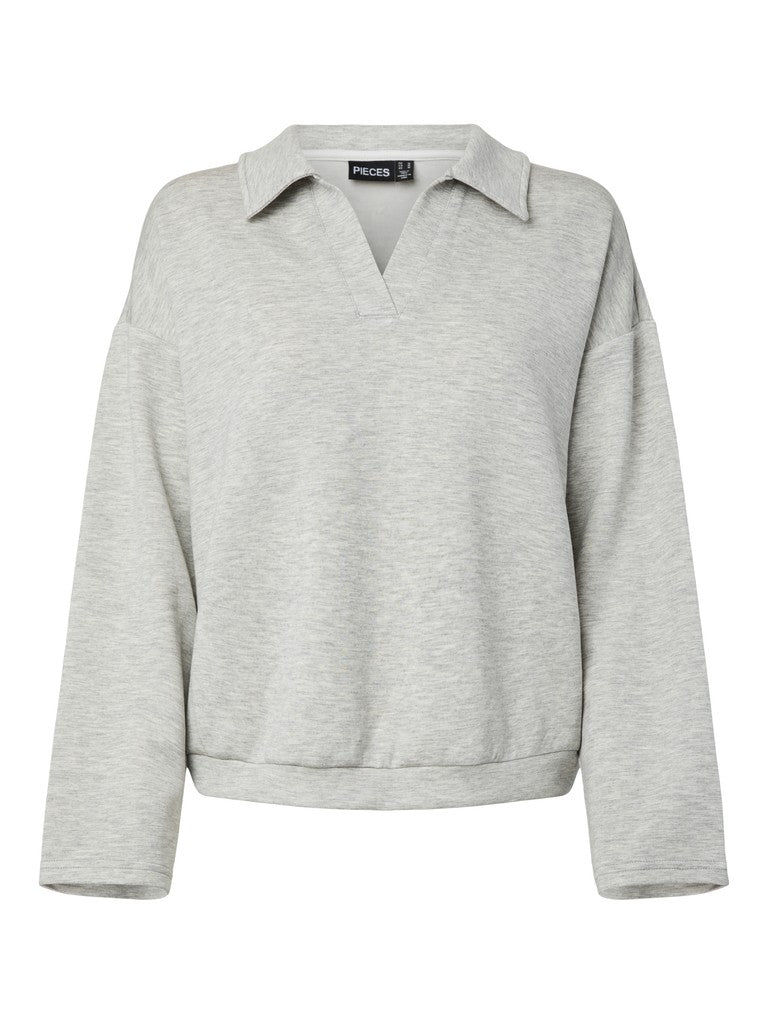Polly Polo Sweatshirt (Grey Melange)